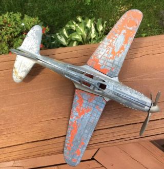 Vintage Hubley Die Cast Metal Toy War Airplane Lancaster Pa Usa Needs Tlc