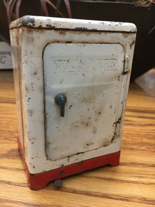 Vintage 1930’s Louis Marx North Wind Refrigerator Tin Toy Ice Box Miniature