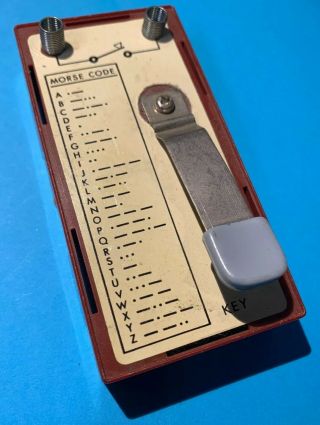 Vintage Red Plastic Telegraph Key - Morse Code Ham Radio