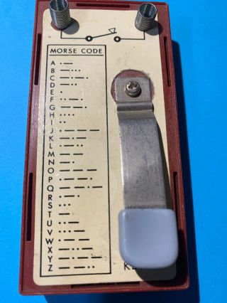 Vintage Red Plastic Telegraph Key - Morse Code ham radio 5
