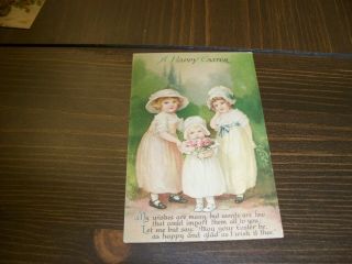 Vintage Antique Postcard Easter " A Happy Easter " Clapsaddle Wolf Pub