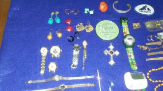 Vintage to Now Junk Drawer Jewelry Disney Watches Earrings 1.  3 Lbs 2