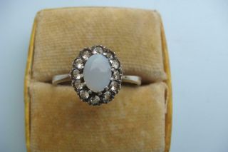 Vintage Silver And Moonstone Ring Sz T