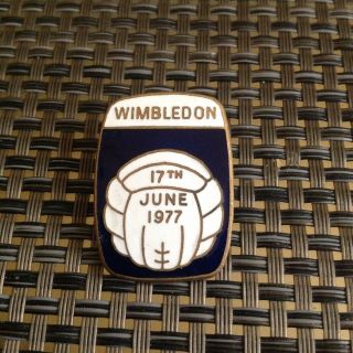 Wimbledon Fc Vintage June 17th 1977 Football Enamel Pin Badge