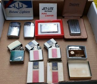 Vintage Lighters Jet - Lite,  Continental,  Flaminaire,  Zenith,  Ronson,  Germany,  Usa