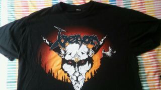 Vintage Venom Thrash Metal Band Venoms Legions Shortsleeve Black T - Shirt
