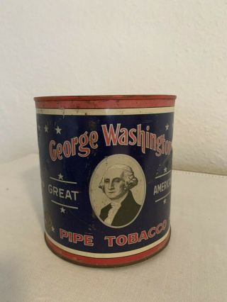 Vintage George Washington Pipe Tobacco Tin/advertising/canister/r.  J.  Reynolds