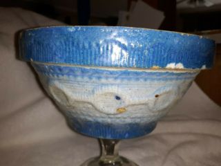 Vintage/antique Salt Glaze Blue & White Wedding Ring Design Stoneware Bowl
