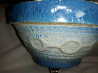 Vintage/Antique Salt Glaze Blue & White Wedding Ring Design Stoneware Bowl 2