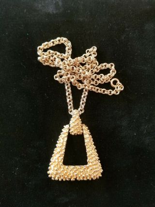 Vintage 1974 Sarah Coventry Golden Sunset Pendant Necklace
