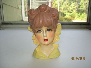 Vintage Rubens 4121 Teenage Lady Head Vase - Some Paint Loss 5 1/2 " Japan