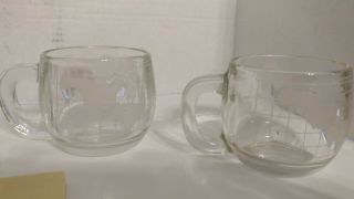 Set of (4) VINTAGE Nestle Nescafe WORLD GLOBE Glass MUGS CUPS Coffee Tea 3” 3