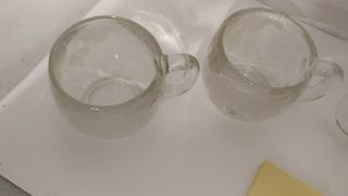 Set of (4) VINTAGE Nestle Nescafe WORLD GLOBE Glass MUGS CUPS Coffee Tea 3” 5