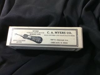 Vintage Awl For All Lock Stitch Leather Sewing Awl C.  A.  Myers Co,  Chicago