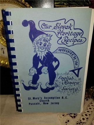Vintage 1976 Slovak Heritage Recipes Church Spiral Cookbook St Mary Passaic Nj