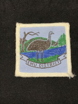 Vintage Australian Boy Scouts Cloth Badge Patch Emu District,  Qld