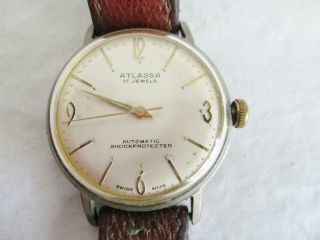 Vintage Mens Automatic Wristwatch " Atlassa " 17 Jewel Swiss Made