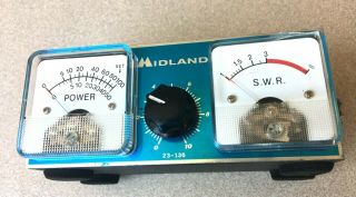 Ham Radio: Vintage Midland 23 - 136 Power And Swr Meter Combination