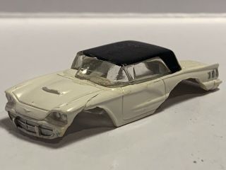 Vintage Aurora Vibrator 1960 Ford Thunderbird Ho Slot Car Body White/black