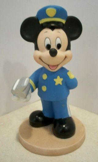 Vtg Disney Mickey Mouse Traffic Police/cop Officer Ceramic Figure 4 " Sri Lanka