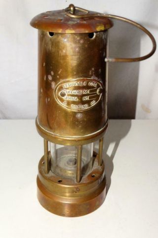 Vintage Ferndale Coal & Mining Co.  Brass Miners Lamp,  Collectible.