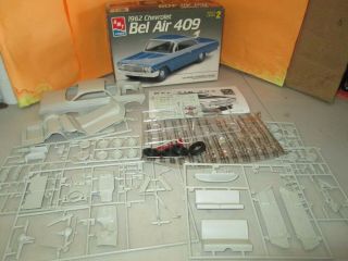 Vintage AMT 1962 Chevrolet Bel Air 409 Model Kit 8716 1:25 OPEN 2