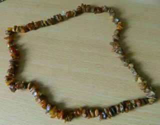 Vintage rough cut ' raw ' amber necklace 2