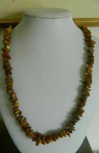 Vintage rough cut ' raw ' amber necklace 3