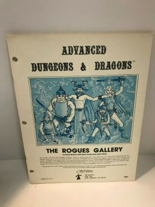 Vintage 1980 Advance Dungeons & Dragons The Rogues Gallery Module