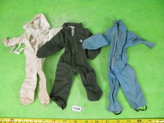 Vintage Action Man Gi Joe Jump Suits X3 Mixed Collectable Toy Models 1126