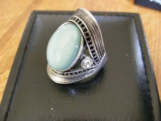 Vintage Sterling Silver Ladies Dress Ring Chunky Art Deco Style