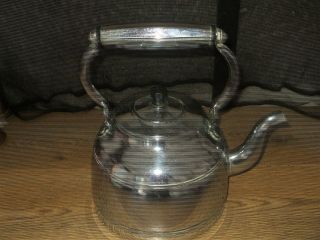 Vintage French Alsa Copper Chrome Stove Top Kettle Swing Handle 2.  5lt Stamped