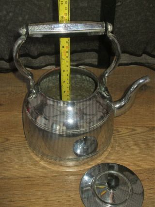 VINTAGE FRENCH ALSA COPPER CHROME STOVE TOP KETTLE SWING HANDLE 2.  5LT STAMPED 4