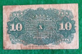 Vintage 1863 United States 10 cents Paper Money National Bank Note Company NY 4