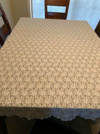 Vintage Off White Cream Rectangular Lace Tablecloth 69 " X50 3/4 " Rectangle
