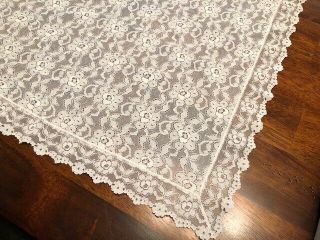 Vintage Off White Cream Rectangular LACE TABLECLOTH 69 
