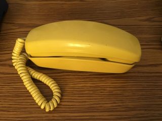 Yellow Retro Trimline Rotary Dial Phone - Vintage Style - Bell System
