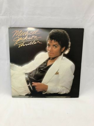 Vintage 1982 Michael Jackson Thriller L.  P.  Record Vinyl Epic Records