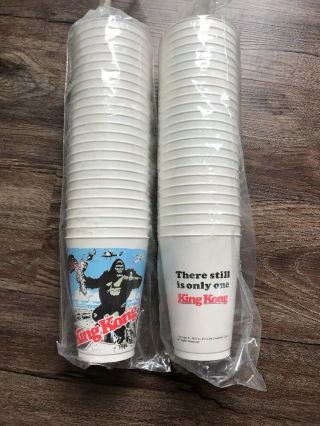 Vintage King Kong 1976 Movie Theatre Cups - 50 Cups,  2 Sleeves Of 25