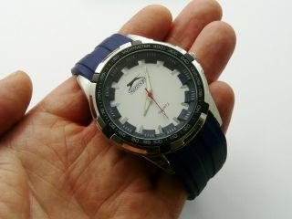 Vintage Slazenger Tachymeter Scale Gents Quartz Wristwatch Vgc