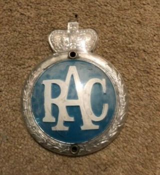 Vintage Rac Royal Automobile Club Domed Car Badge.