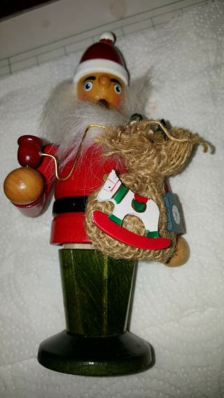 Vintage German Christmas Santa Incense Burner/smoker 6 - 3/4 " Tall,  Bright, .