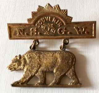 Vintage Bear California Souvenir N.  S.  G.  W.  “native Son Of Golden West” Pin