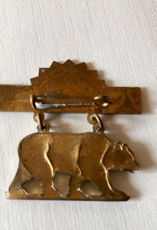 Vintage Bear California Souvenir N.  S.  G.  W.  “Native Son Of Golden West” Pin 3