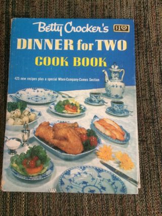 Vintage 1958 Betty Crocker Dinner For Two Cookbook