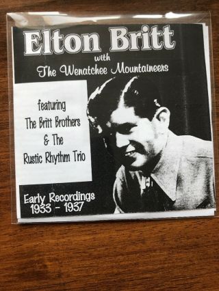 Elton Britt Early Recordings Yodel Vintage Country Western Cowboy Music Cd Bacm