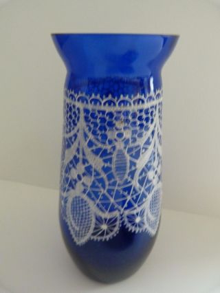 Marco Testolini Vintage Italian Glass Vase,  Hand Painted