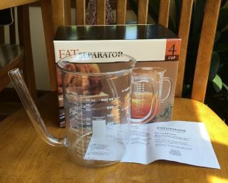 Vintage Williams Sonoma Catamount 4 Cup Fat Separator With Box