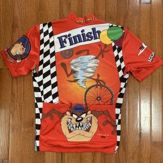 Men ' s Vintage Giordana 1995 Looney Tunes S/S Road Cycling Jersey L Italy Made 2