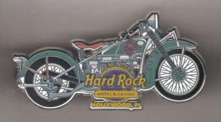 Hard Rock Cafe Pin: Hollywood Fl Hotel 2014 Vintage Sage Motorcycle Le300